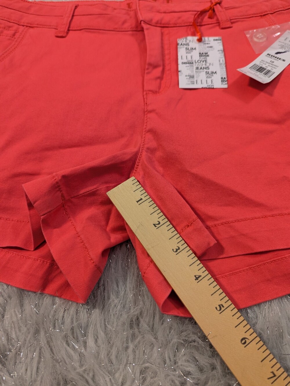 ELLE Pink and White Chino Shorts Duo Women's Size 10 - Picture 8 of 10